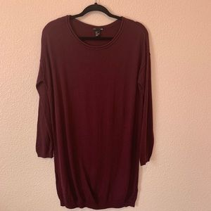 H&M Basic Maroon Long Sleeve Sweater Dress